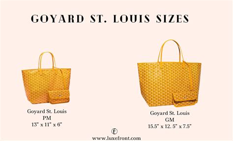 goyard saint louis tote bag price|goyard tote bag size comparison.